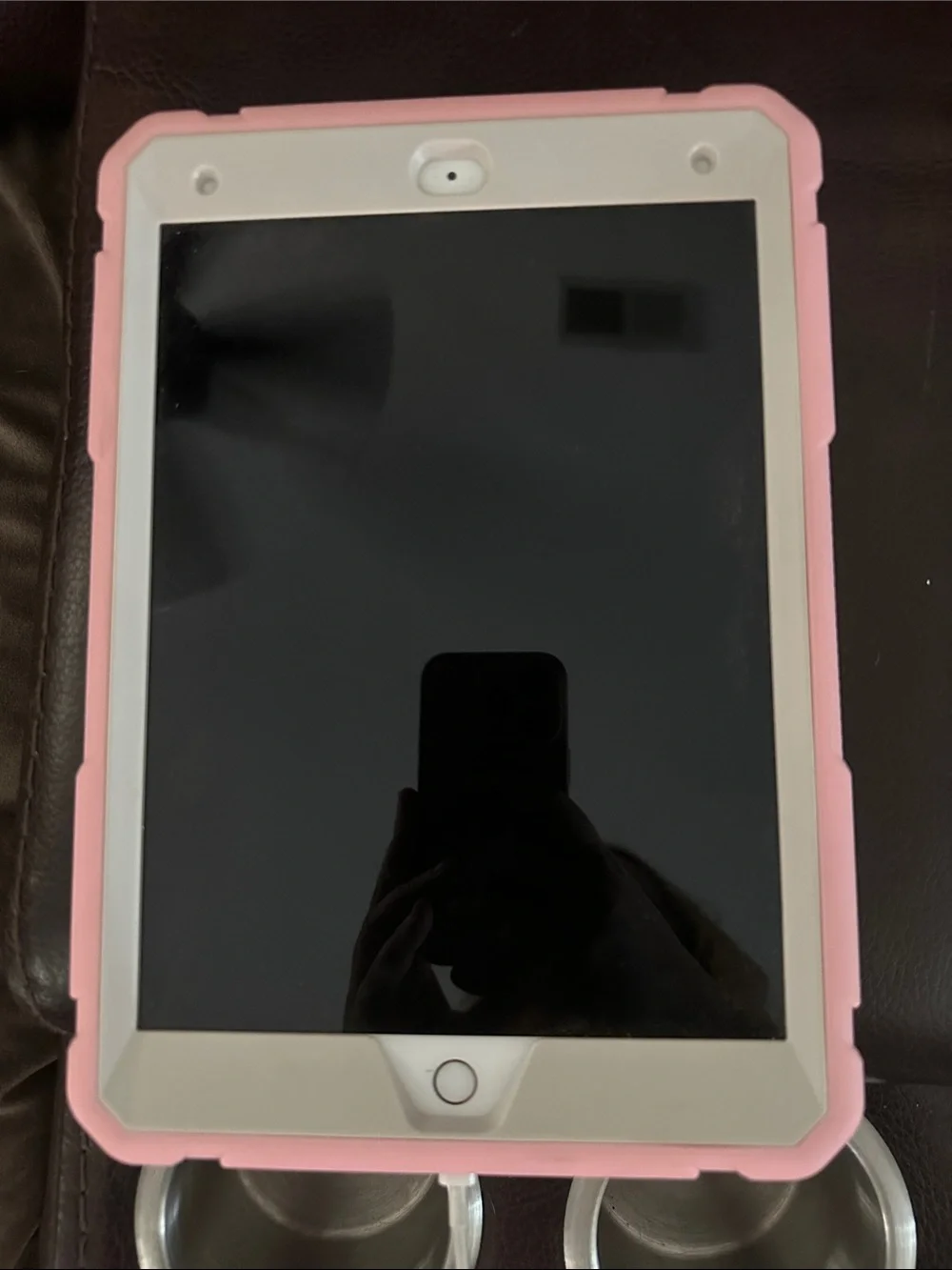 Apple Tablet with Pink Protective Case and Apple Pencil
